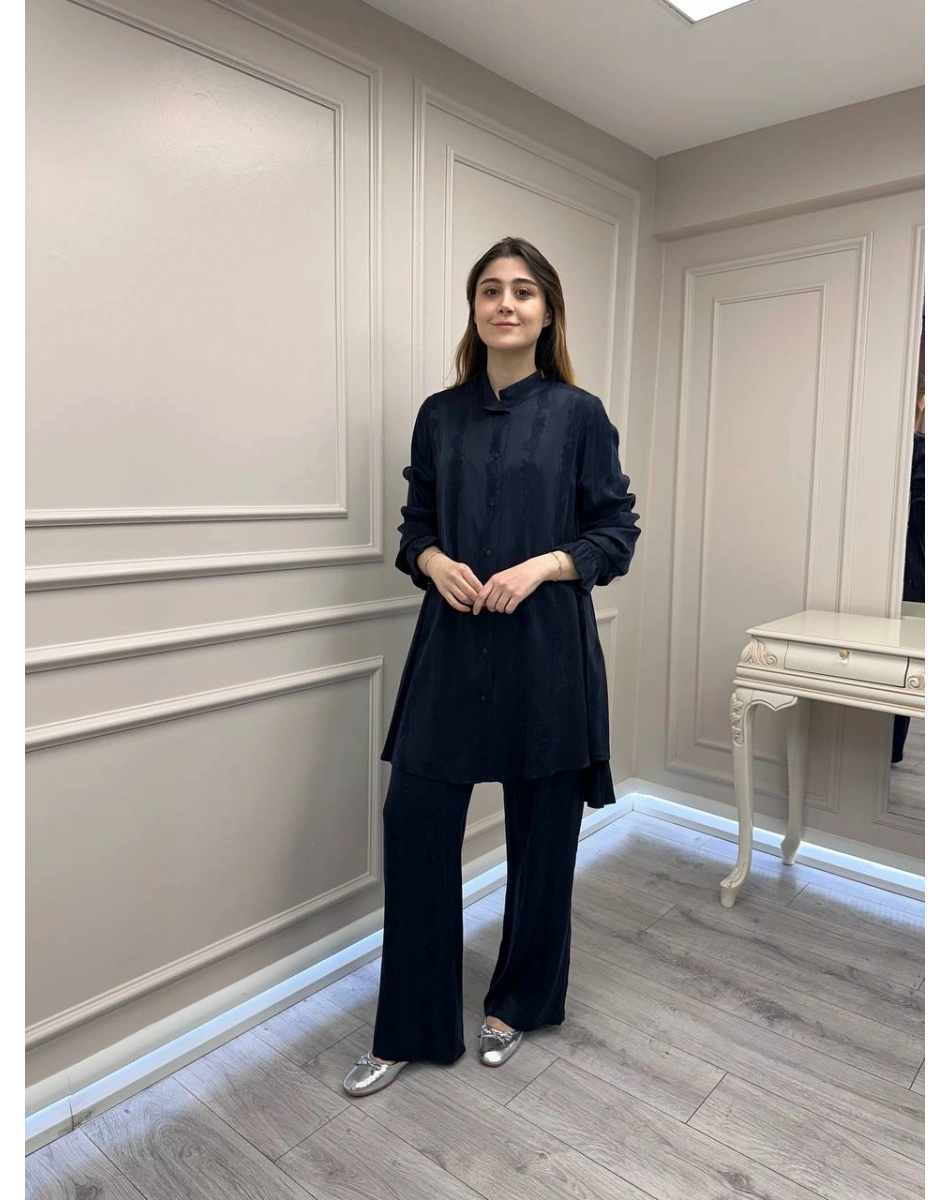 Misswhence 39019 Lacivert Gömlek Pantolon Takım