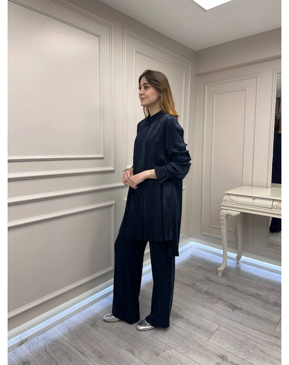 Misswhence 39019 Lacivert Gömlek Pantolon Takım