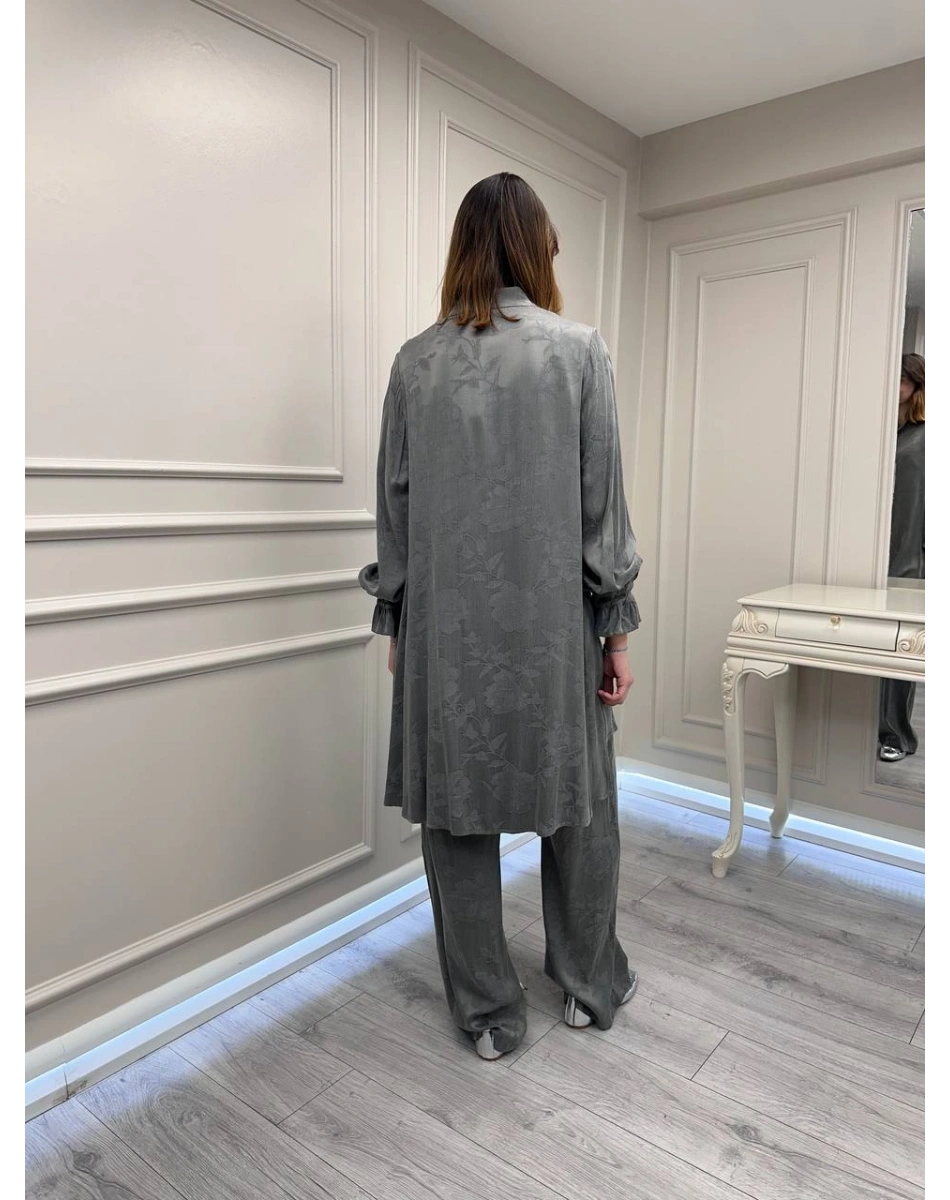 Misswhence 39019 Gri Gömlek Pantolon Takım