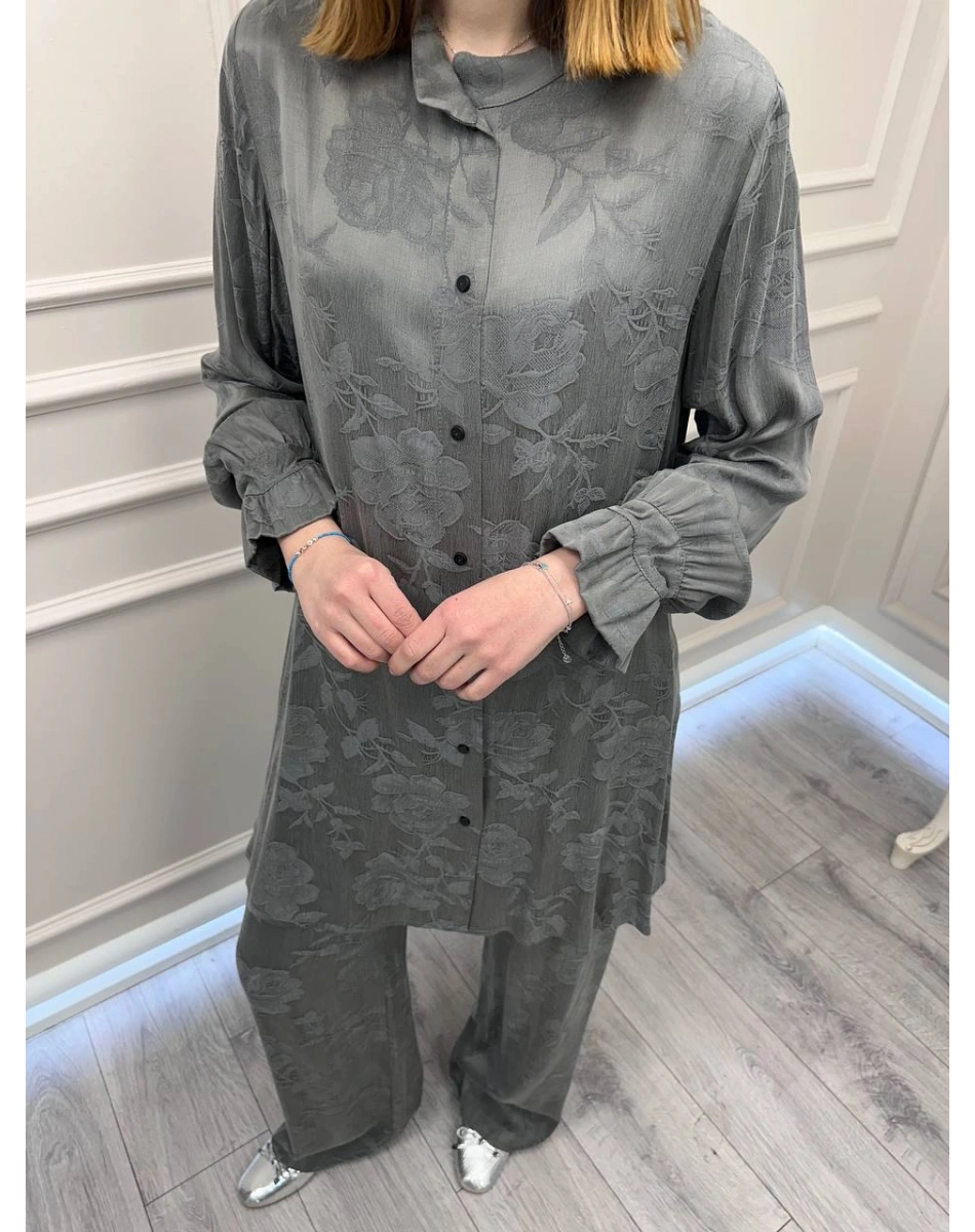 Misswhence 39019 Gri Gömlek Pantolon Takım