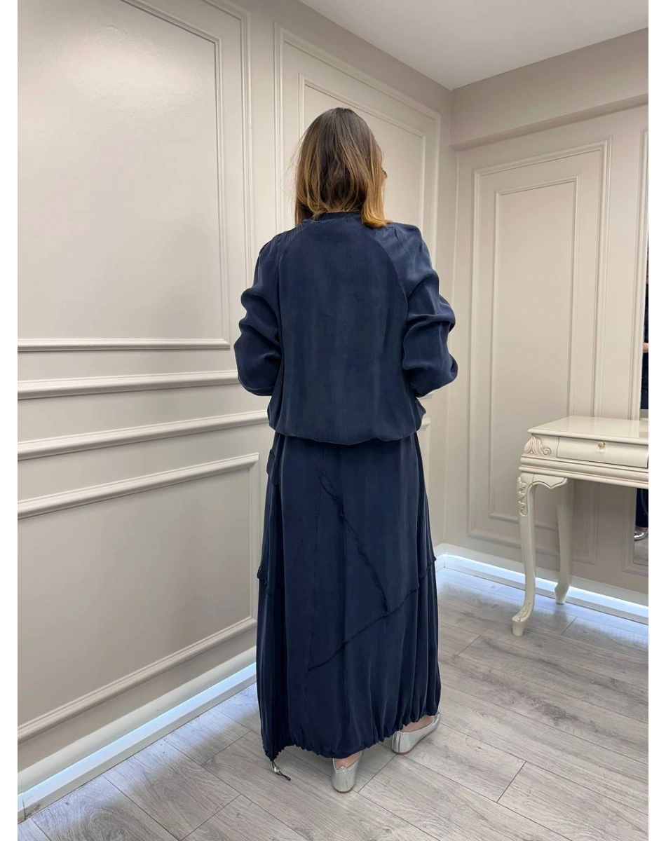 Misswhence 39020 Lacivert Eteği Fermuar Detaylı Takım