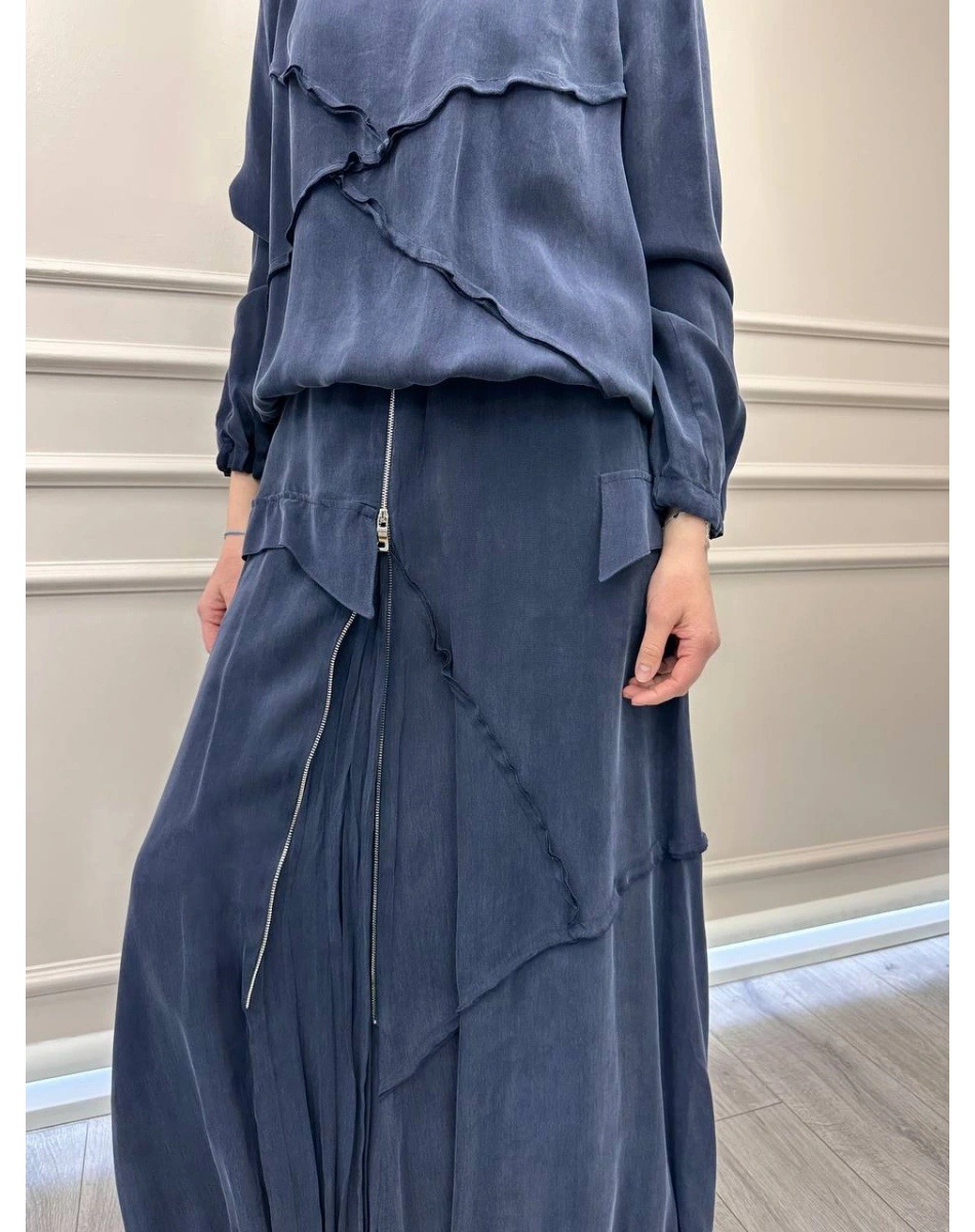 Misswhence 39020 Lacivert Eteği Fermuar Detaylı Takım