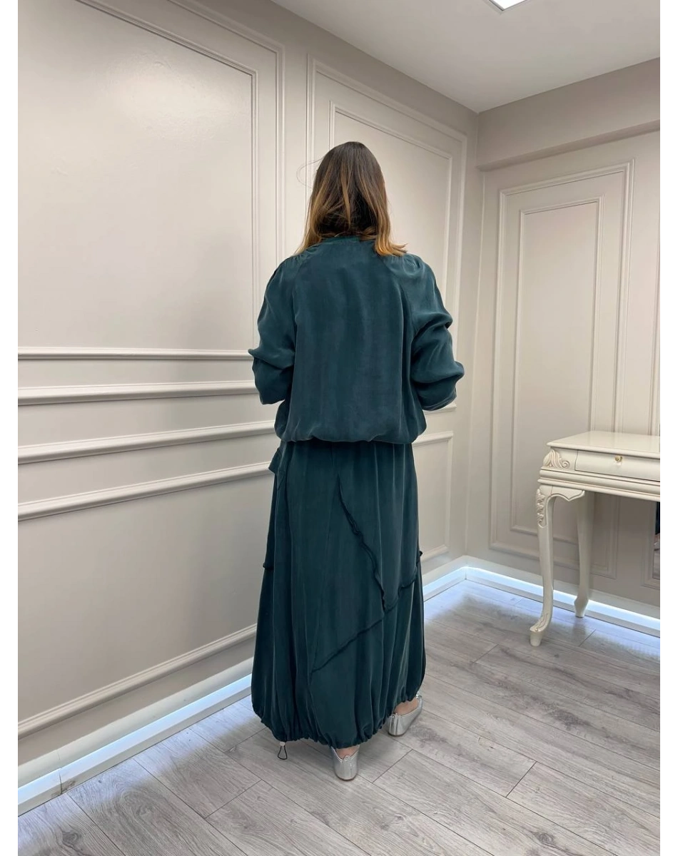 Misswhence 39020 Zümrüt Eteği Fermuar Detaylı Takım