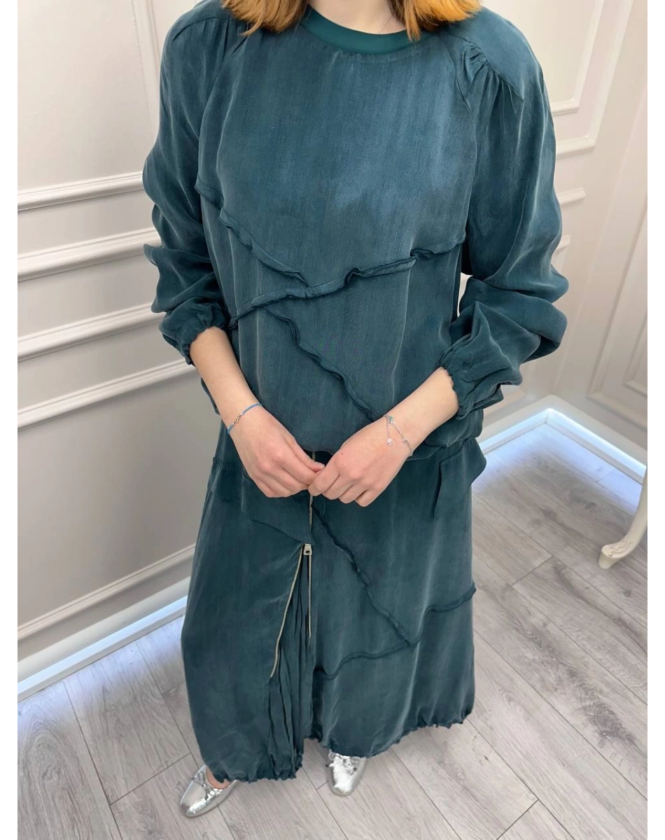 Misswhence 39020 Zümrüt Eteği Fermuar Detaylı Takım