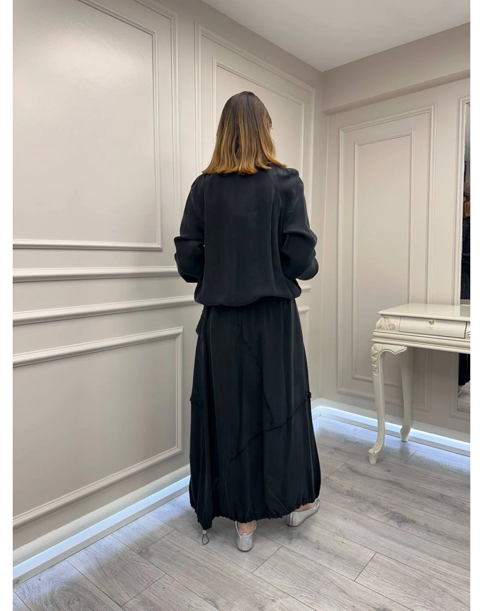 Misswhence 39020 Siyah Eteği Fermuar Detaylı Takım