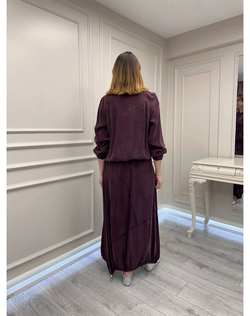 Misswhence 39020 Bordo Eteği Fermuar Detaylı Takım