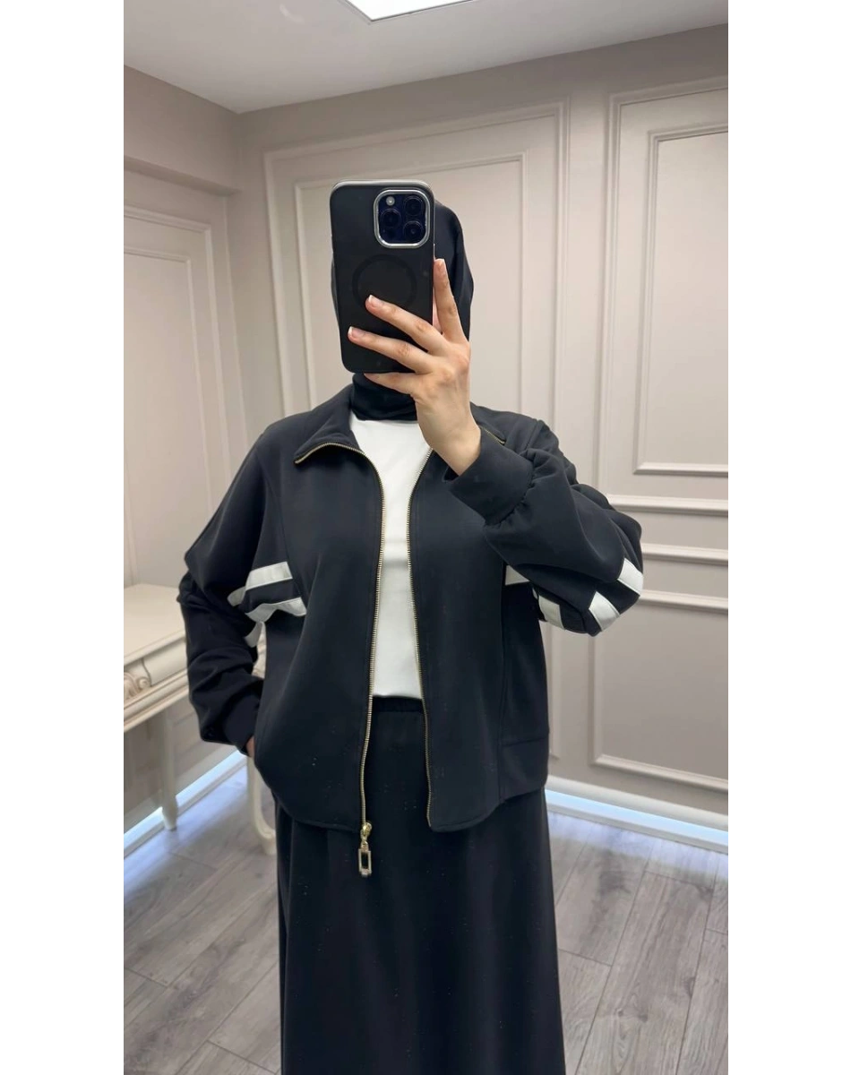 Nuss Triko 26Y1096 Siyah Etekli Takım