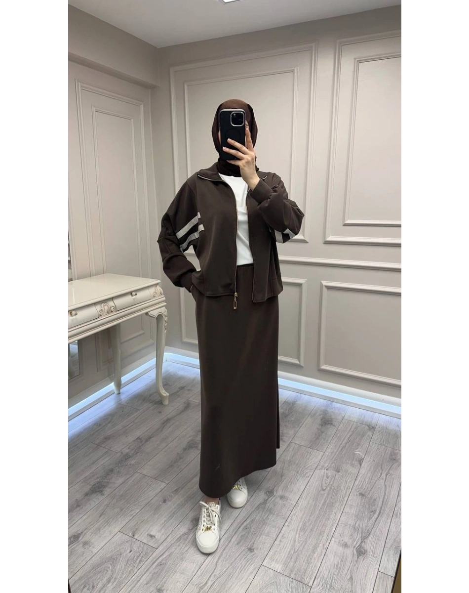 Nuss Triko 26Y1096 Kahve Etekli Takım