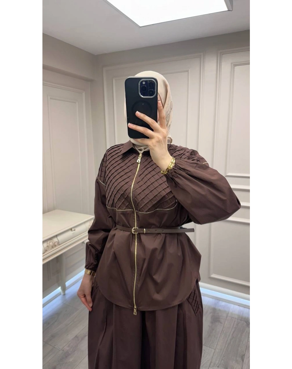 Misswhence 39307 Kahverengi Etekli Takım