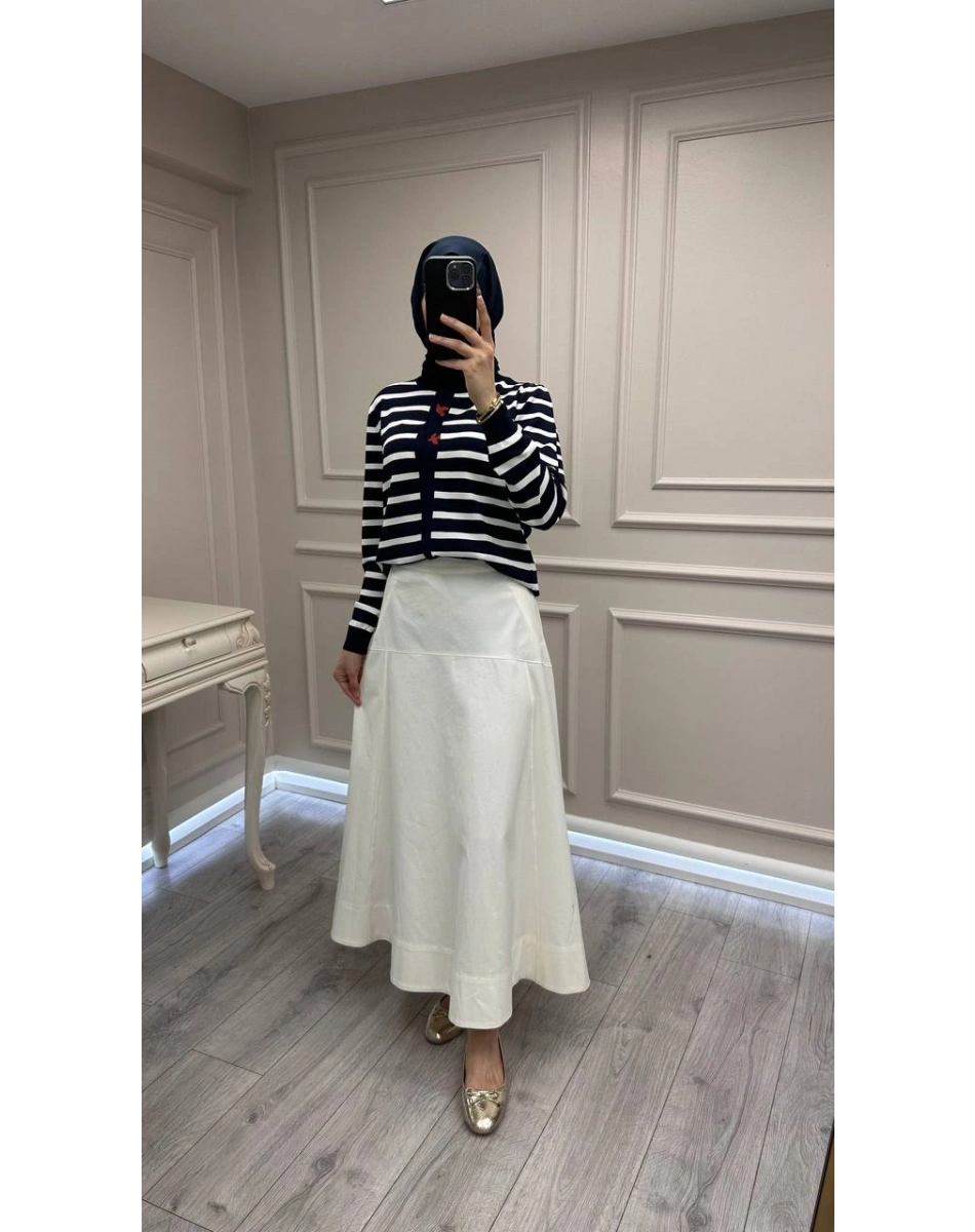 Ghisa 3620H3313 Lacivert Ekru Hırka