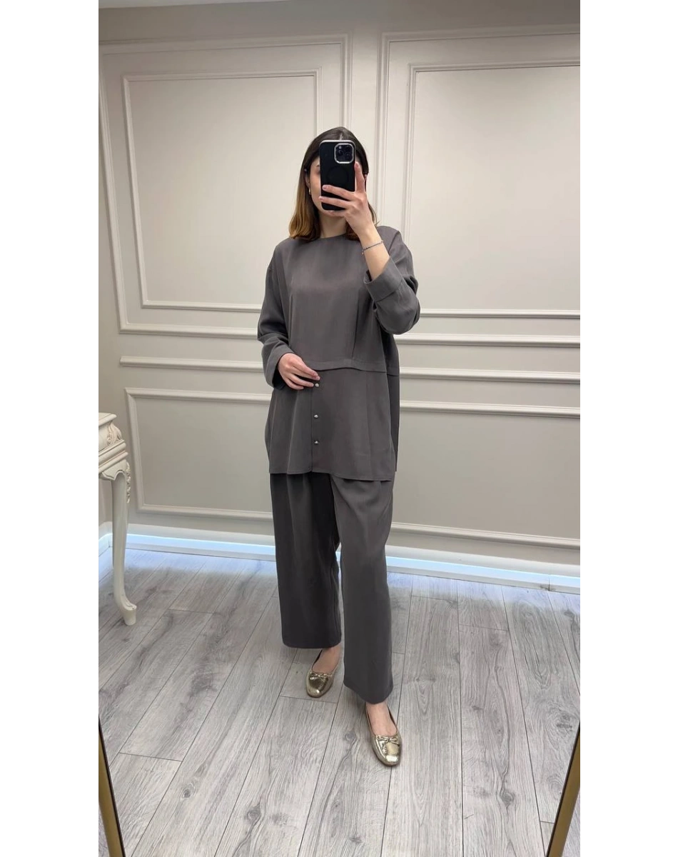 Ghisa 3610T9164 Kahve Önü Düğme Detaylı Takım