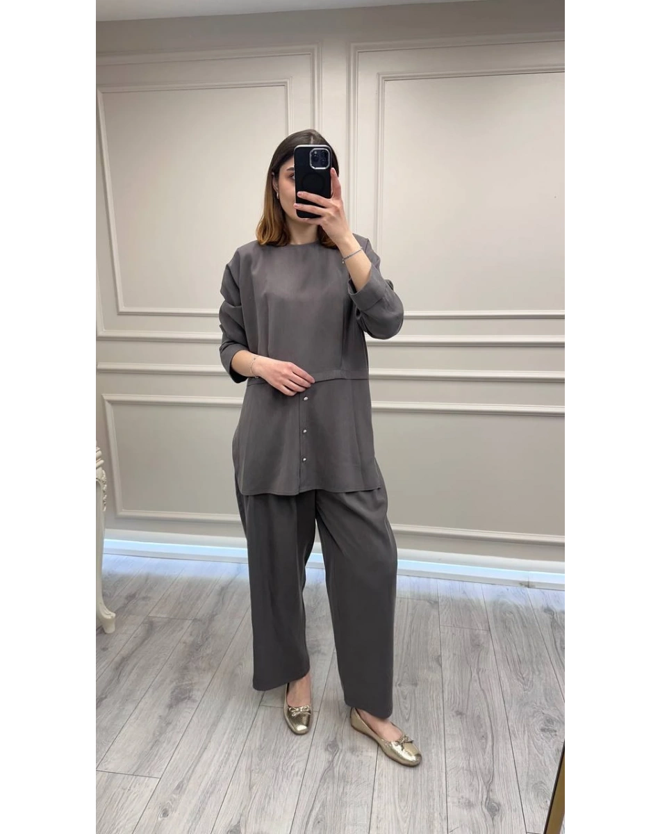 Ghisa 3610T9164 Kahve Önü Düğme Detaylı Takım