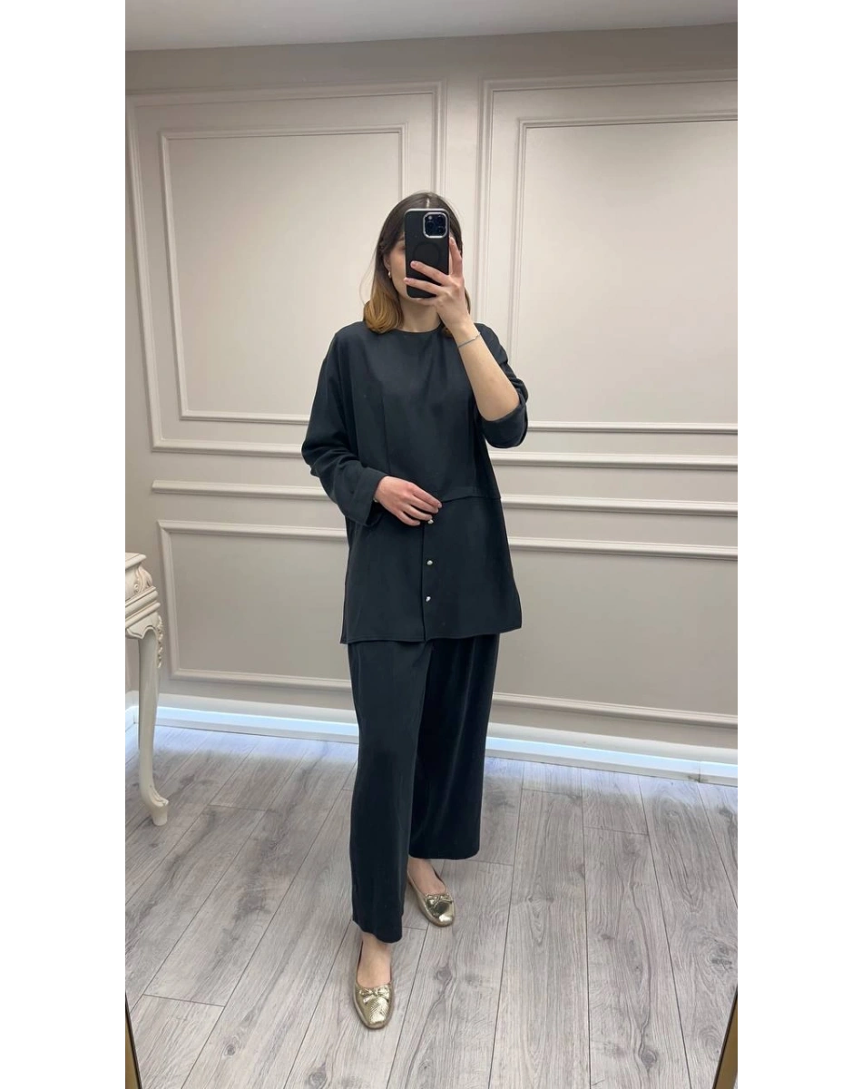 Ghisa 3610T9164 Siyah Önü Düğme Detaylı Takım