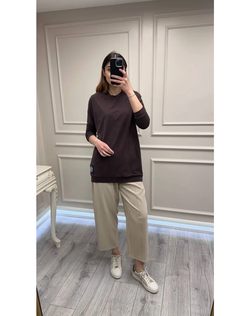 Ceremony 26Y163 Kahve Taş İşleme Detaylı Sweat