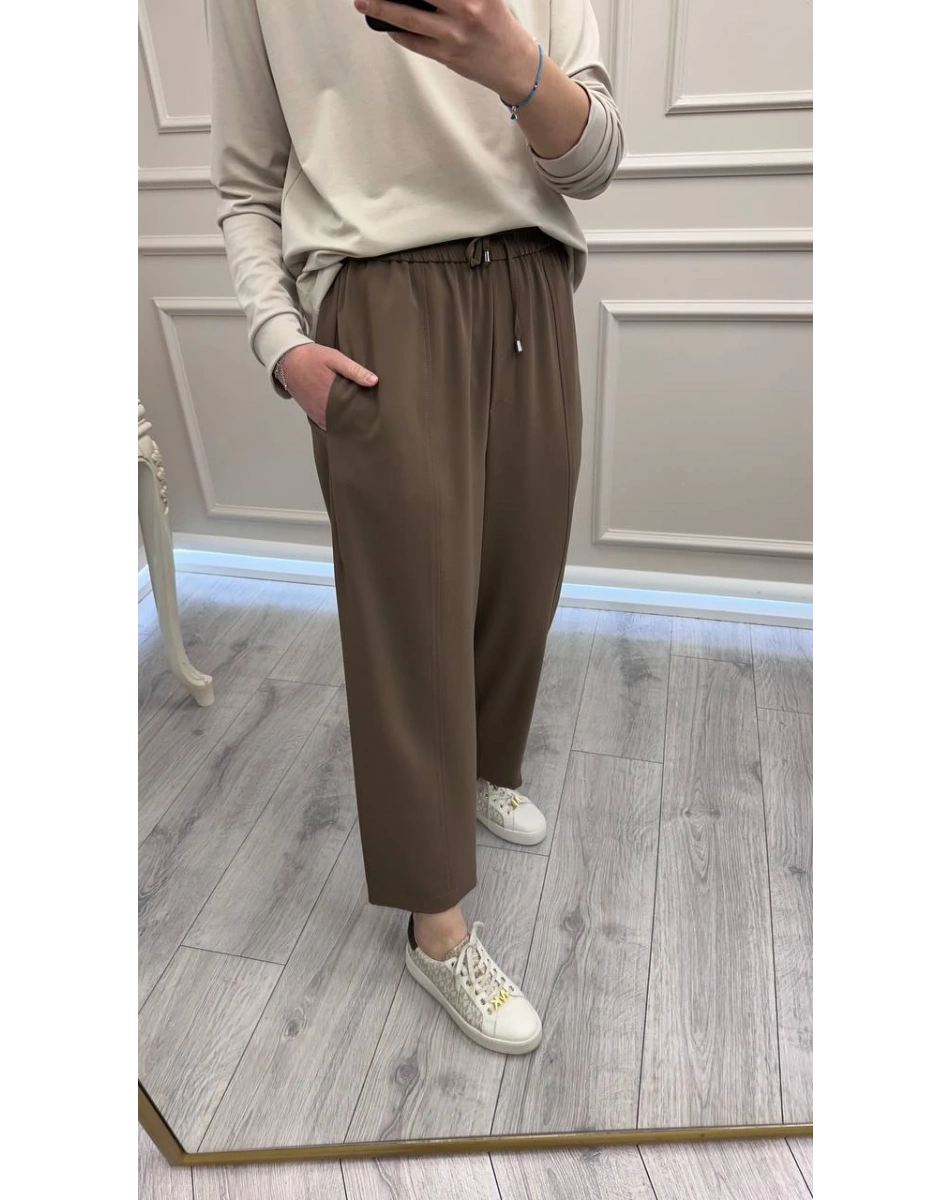 Yusuf Özdemir 26Y1558 Latte Akışkan Krep Kumaş Pantolon