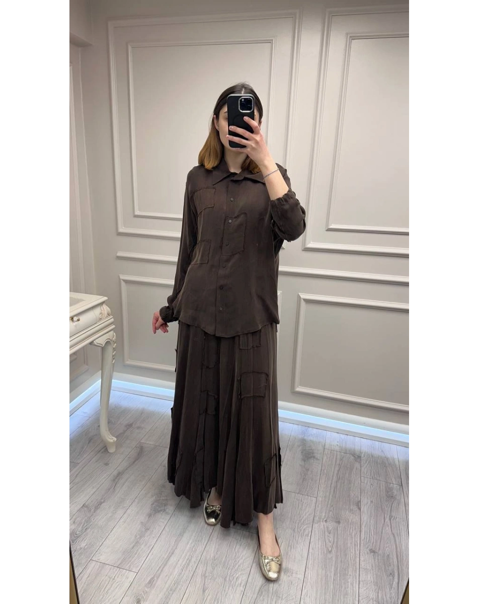 Misswhence 39304 Kahverengi Etekli Takım