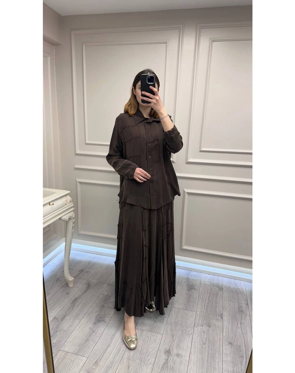 Misswhence 39304 Kahverengi Etekli Takım