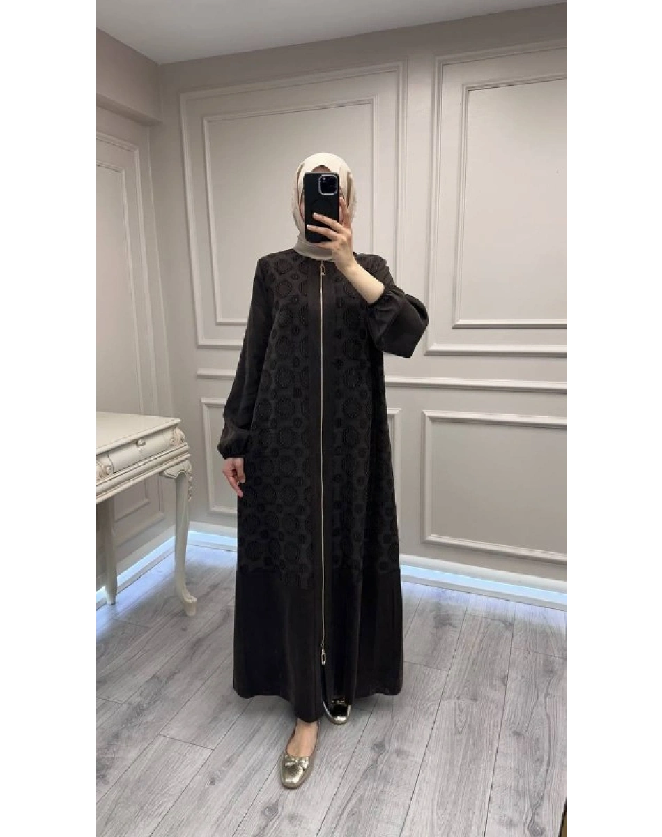 Nuss Triko 26Y6026 Kahve Fermuarlı Kap