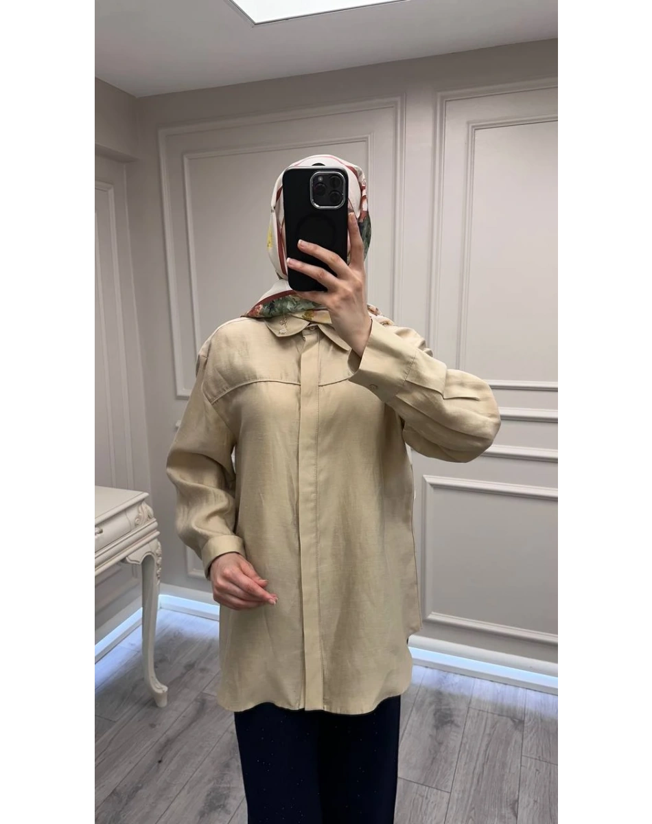 Venöve 26SSGOM0028 Bej Thomas Gömlek