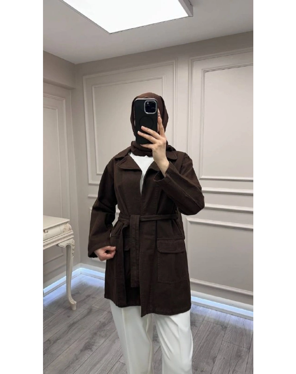 Magazin 7507 Kahve Ara Boy Trenç