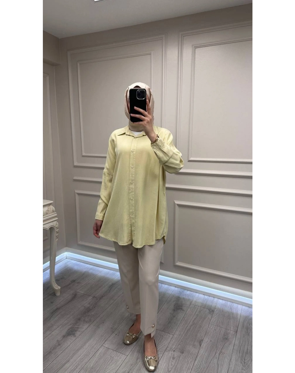Magazin 7351 Sarı Tensel Gömlek