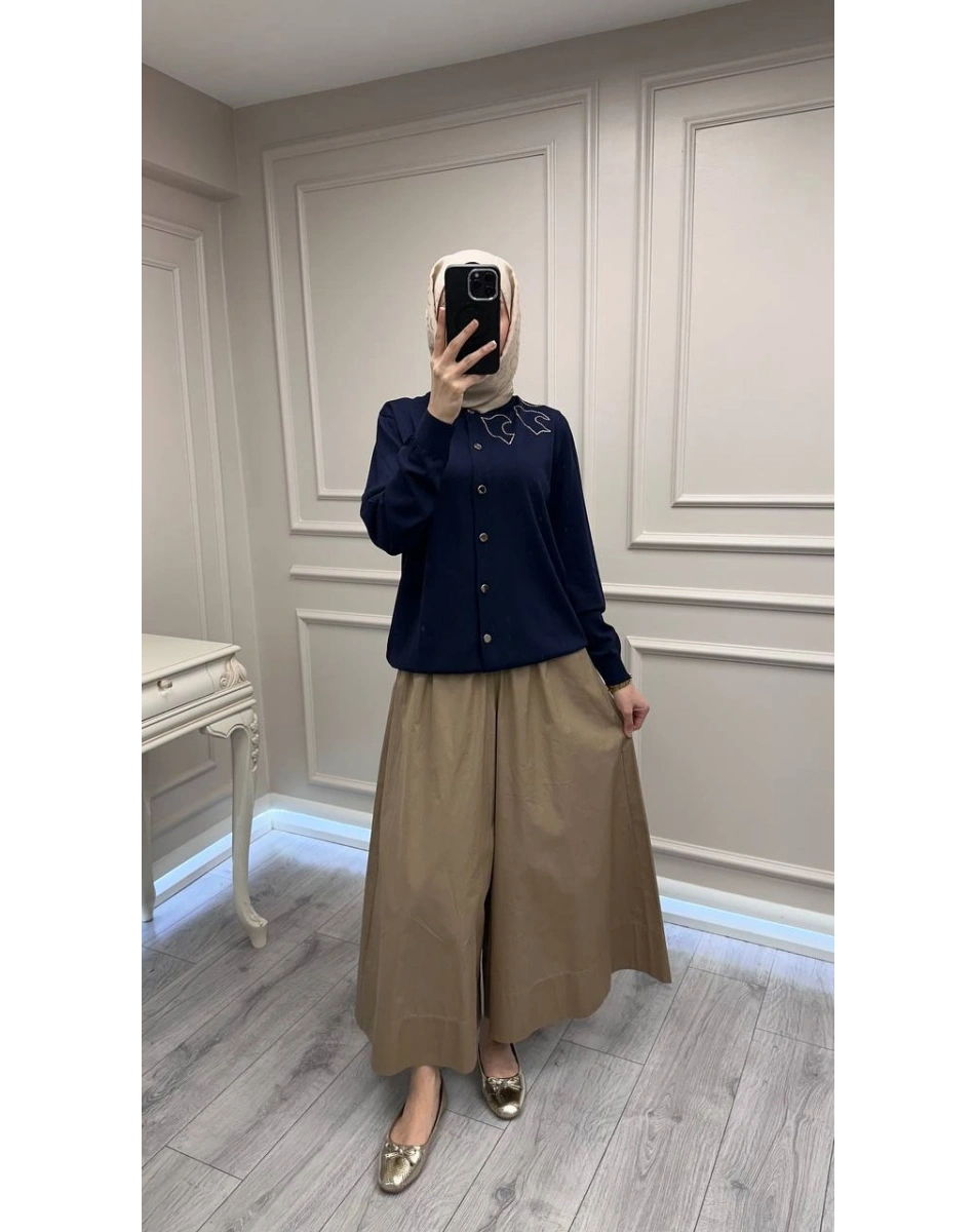 Ghisa 3620H3290 Lacivert İşleme Detaylı Hırka