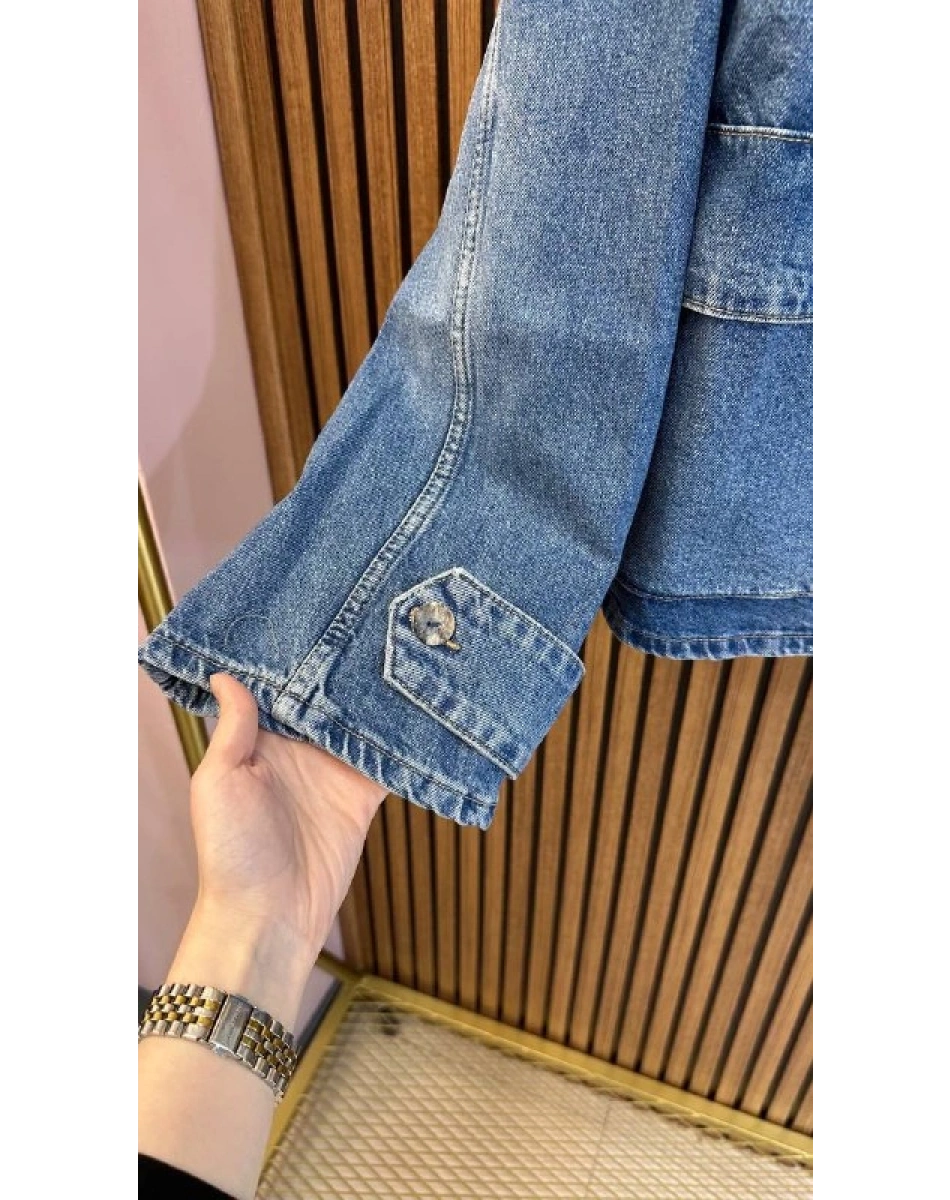 Venöve 26SSCEK0052 Mavi Chole Ceket