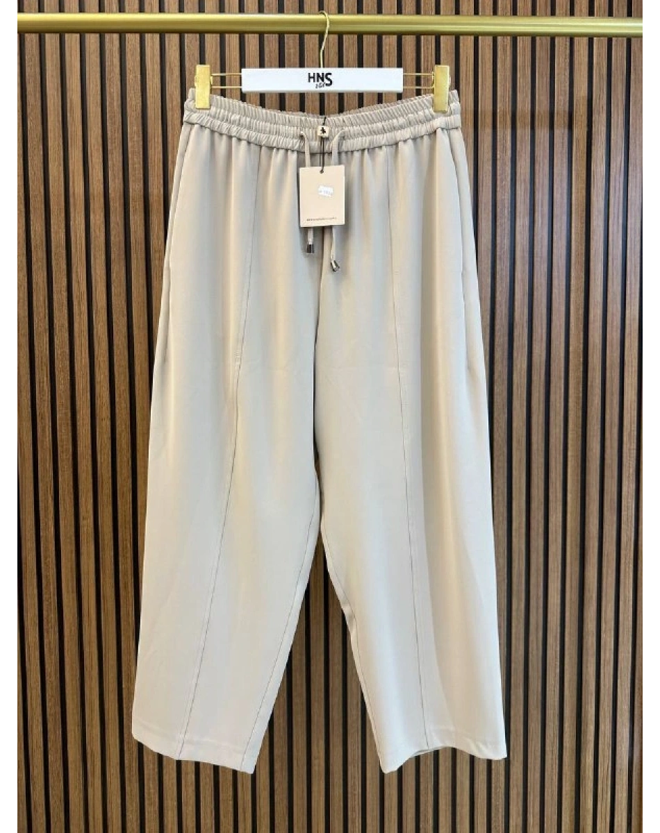 Yusuf Özdemir 26Y1558 Bej Akışkan Krep Kumaş Pantolon