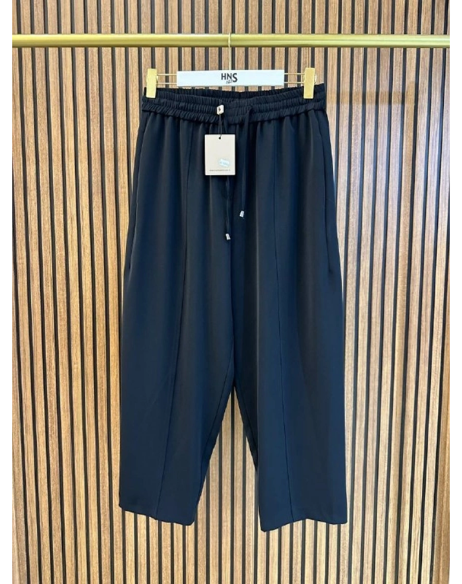 Yusuf Özdemir 26Y1558 Siyah Akışkan Krep Kumaş Pantolon