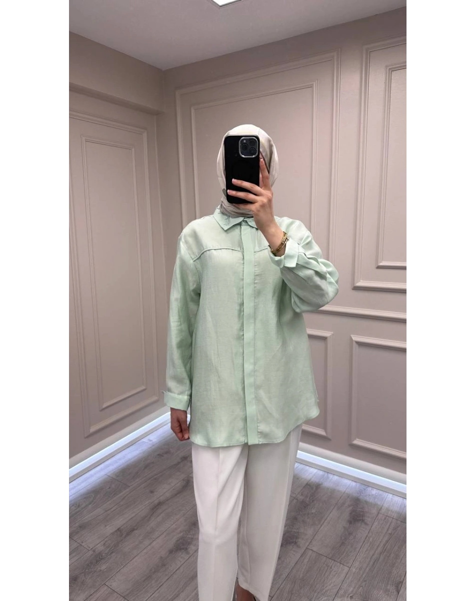 Venöve 26SSGOM0028 Mint Thomas Gömlek