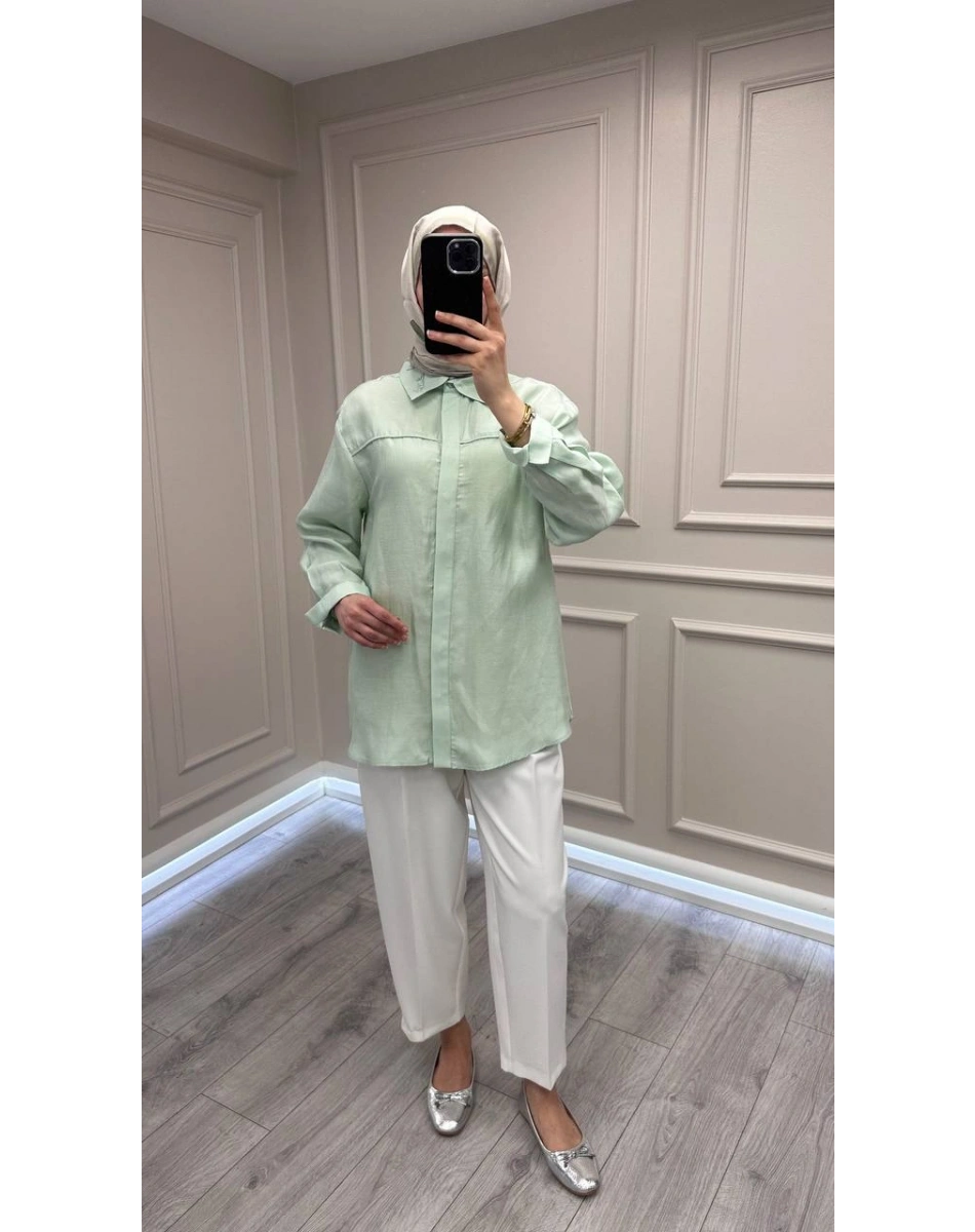 Venöve 26SSGOM0028 Mint Thomas Gömlek