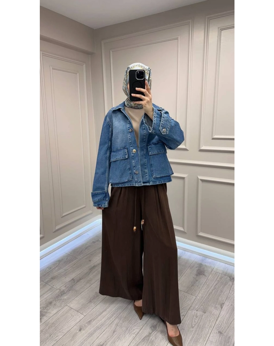 Venöve 26SSCEK0052 Mavi Chole Ceket