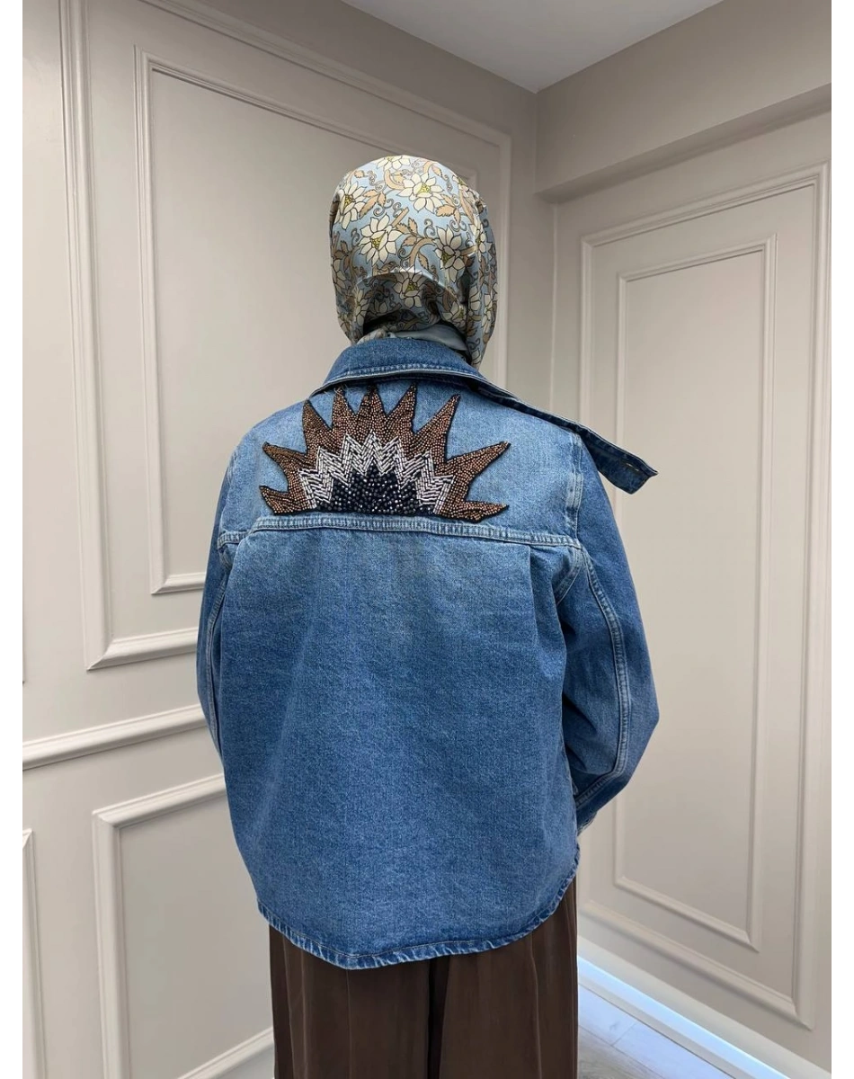 Venöve 26SSCEK0052 Mavi Chole Ceket