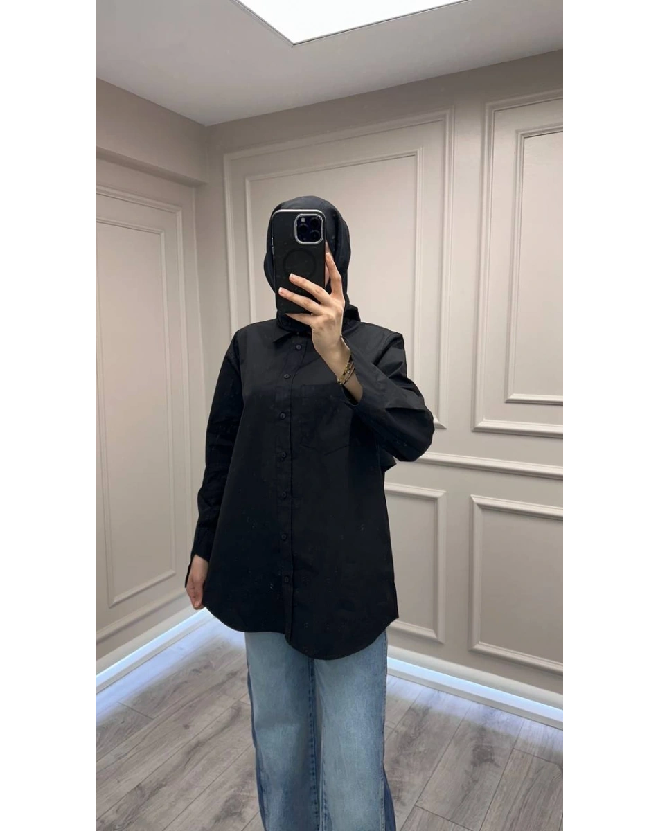 Venöve 26SSGOM0016 Siyah Paula Gömlek