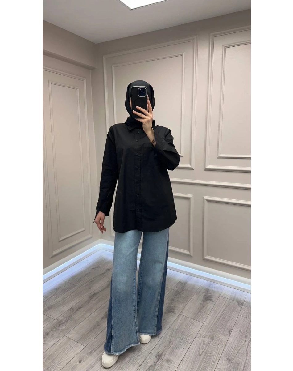Venöve 26SSGOM0016 Siyah Paula Gömlek