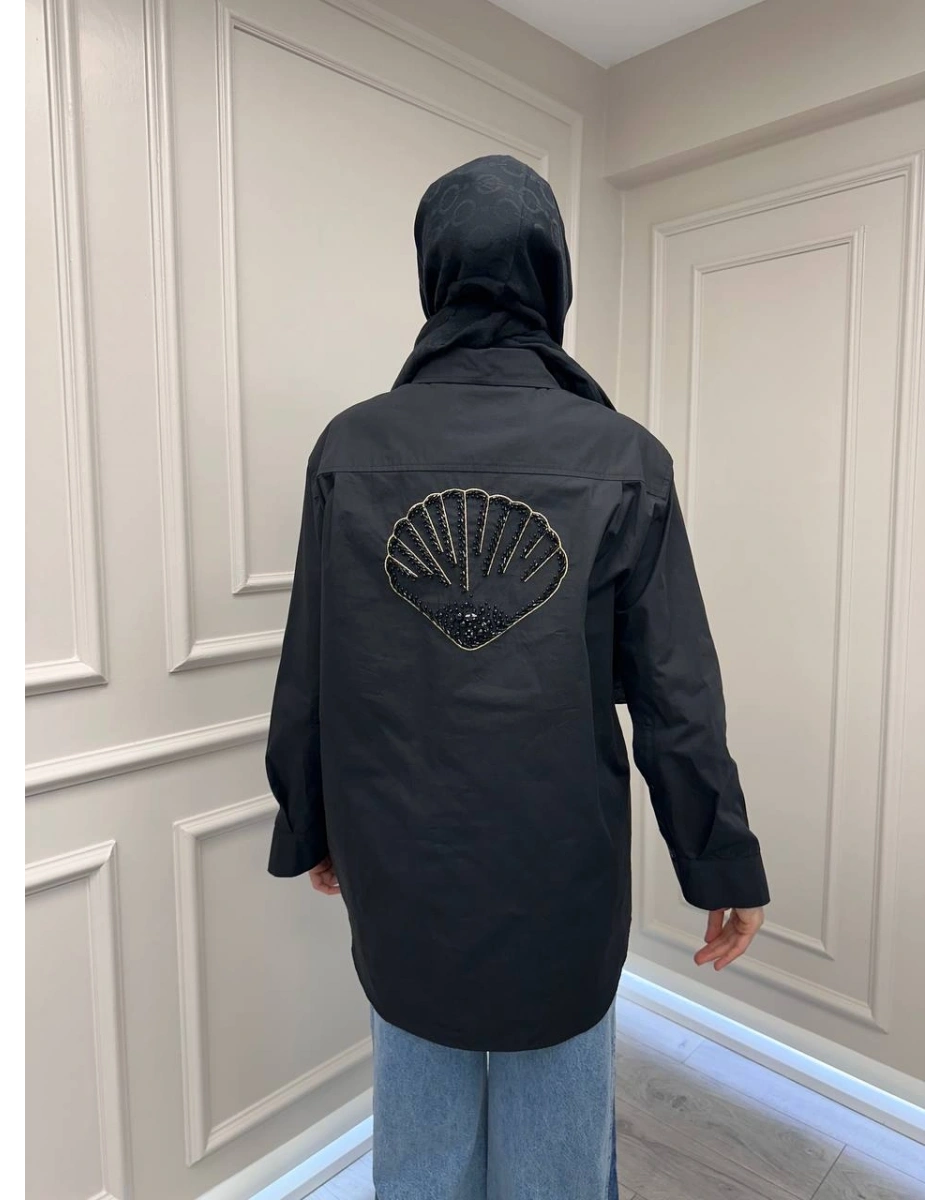 Venöve 26SSGOM0016 Siyah Paula Gömlek