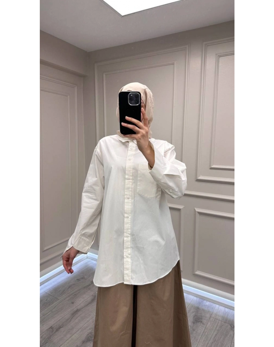 Venöve 26SSGOM0016 Beyaz Paula Gömlek