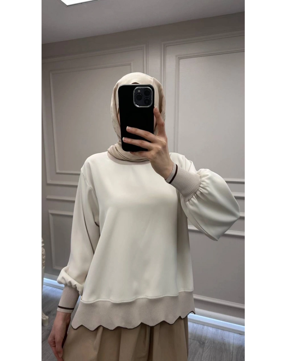 Ghisa 3630T4304 Bej Ribana Detaylı Tunik