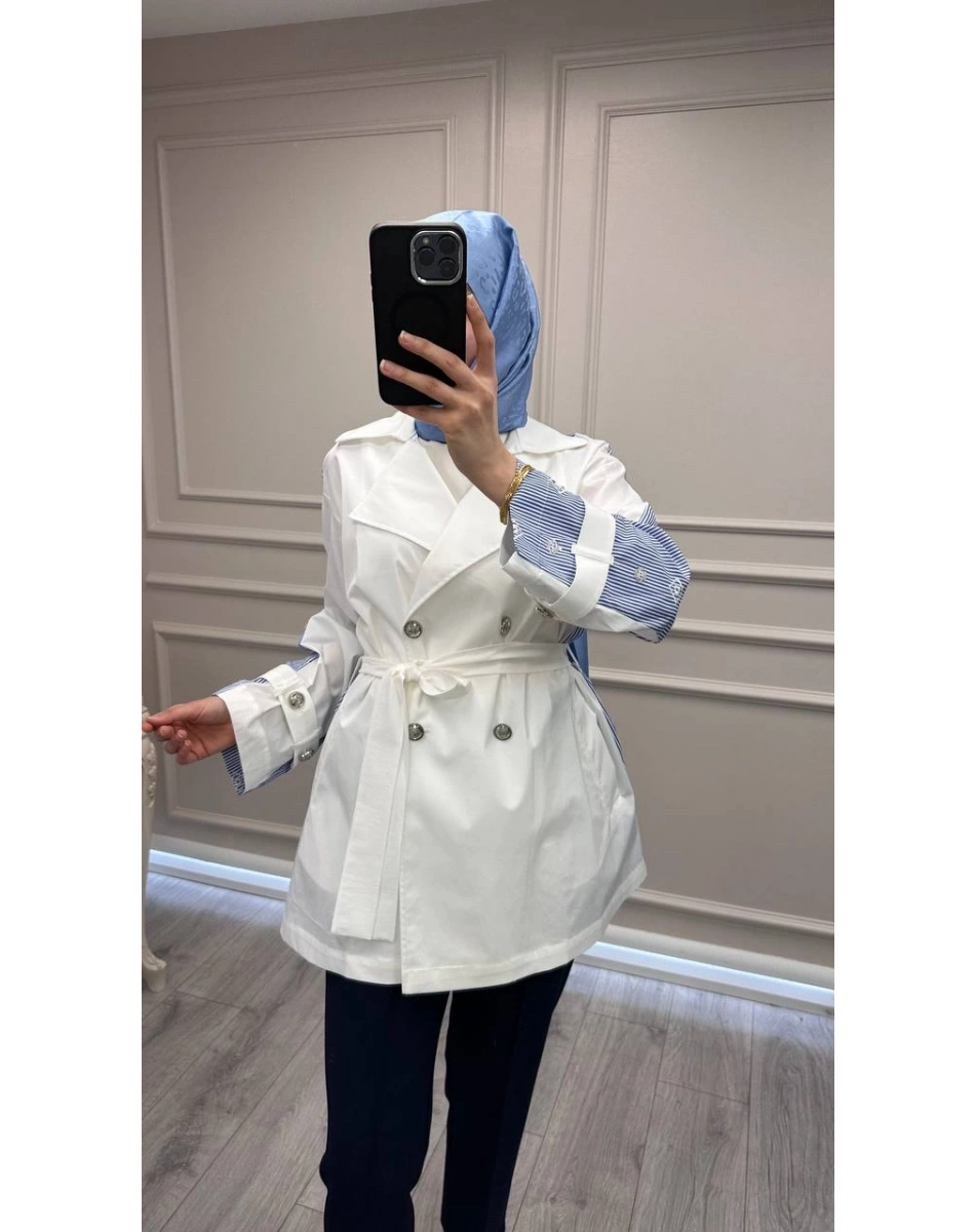 Ghisa 3610T2685 Mavi Arkası Taş Detaylı Trenç