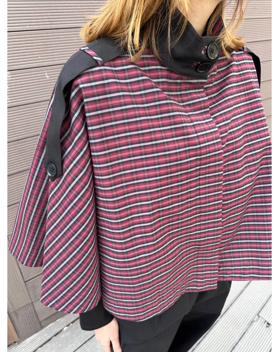 Trenç 3718 Siyah Ekose Desen Bolero