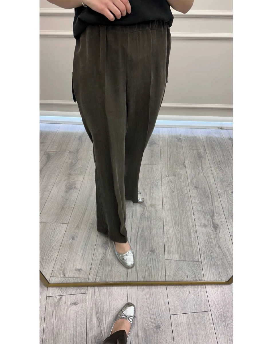 Misswhence 39115 Kahverengi İpek Pantolon