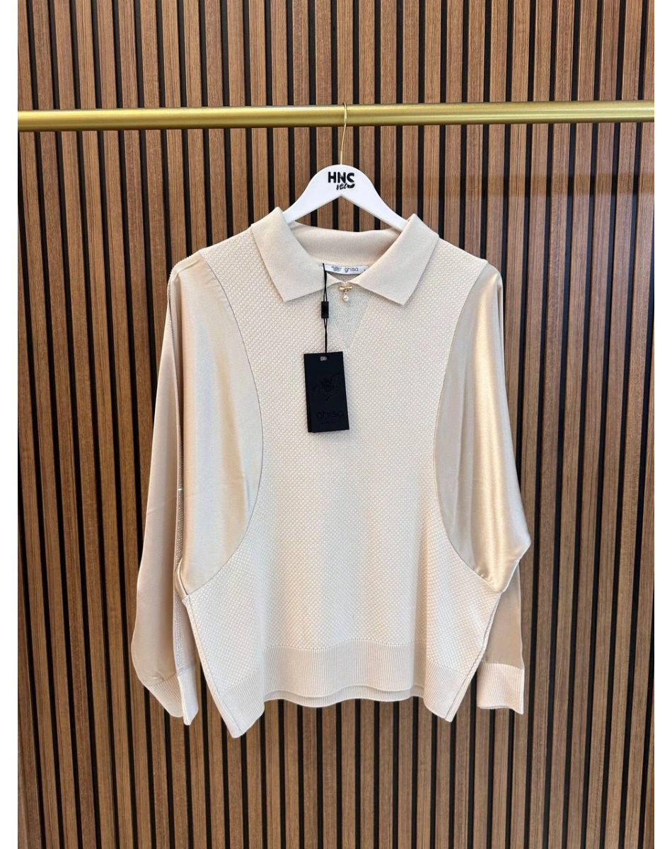 Ghisa 3651T4414 Taş Kolları Saten Detaylı Tunik