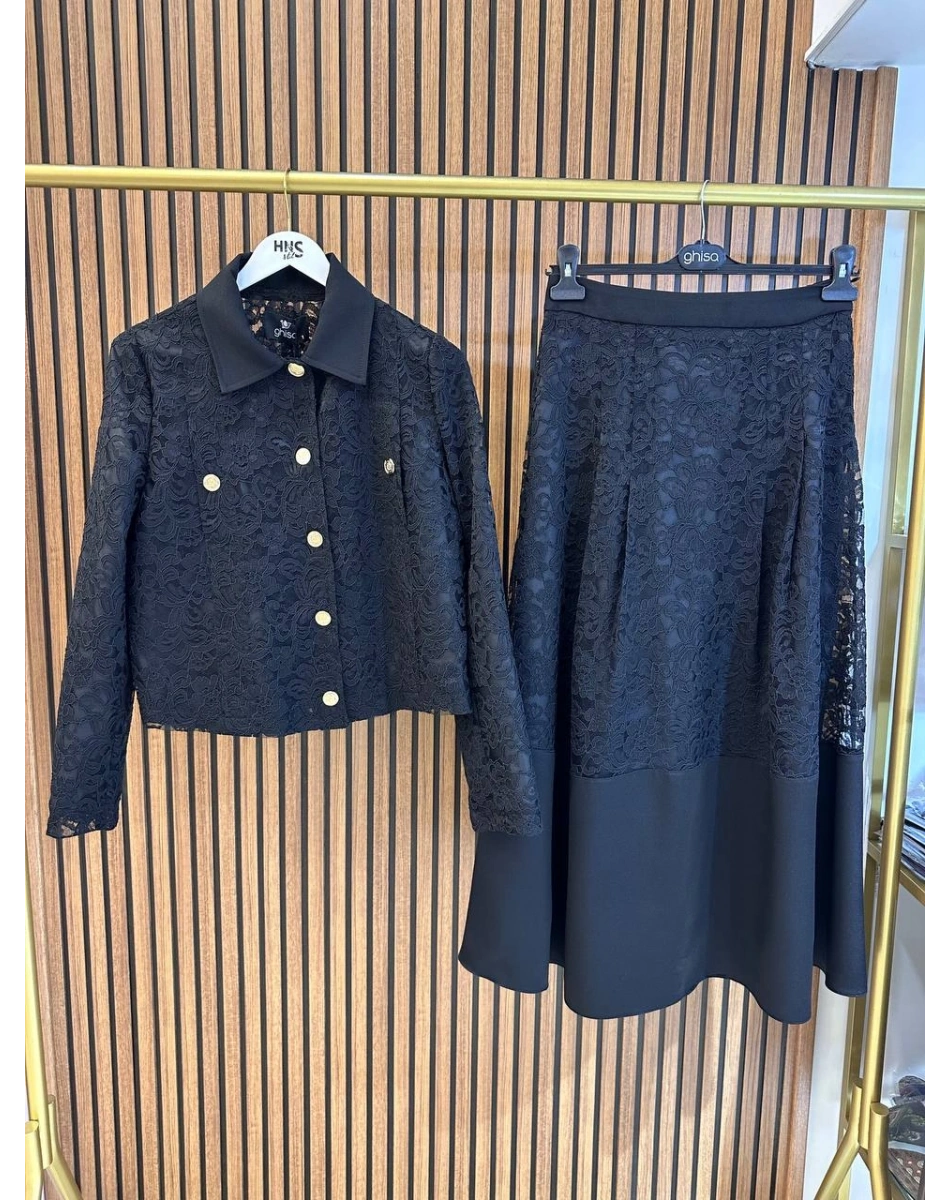 Ghisa 3610T9275 Siyah Dantelli Etekli Takım