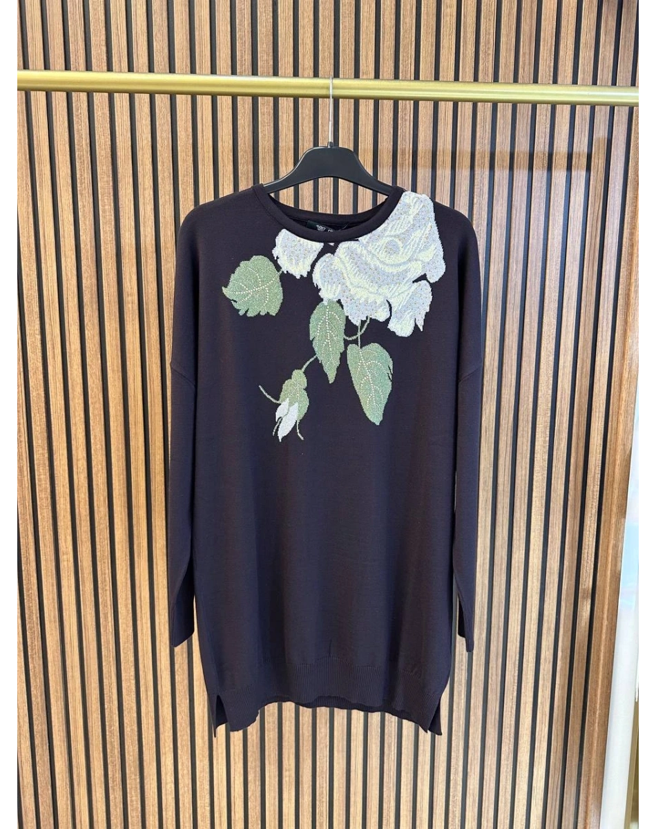 Ghisa 3651T4415 Kahve Yakası Detaylı Tunik