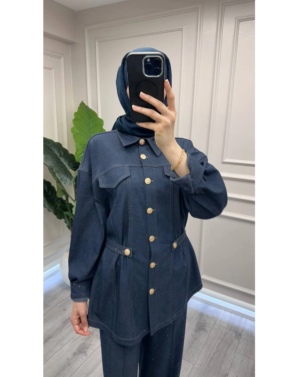 Ghisa 3610T9223 Lacivert Bel Detaylı Takım