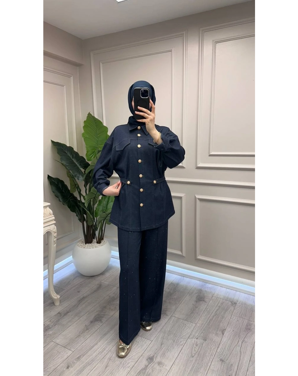 Ghisa 3610T9223 Lacivert Bel Detaylı Takım