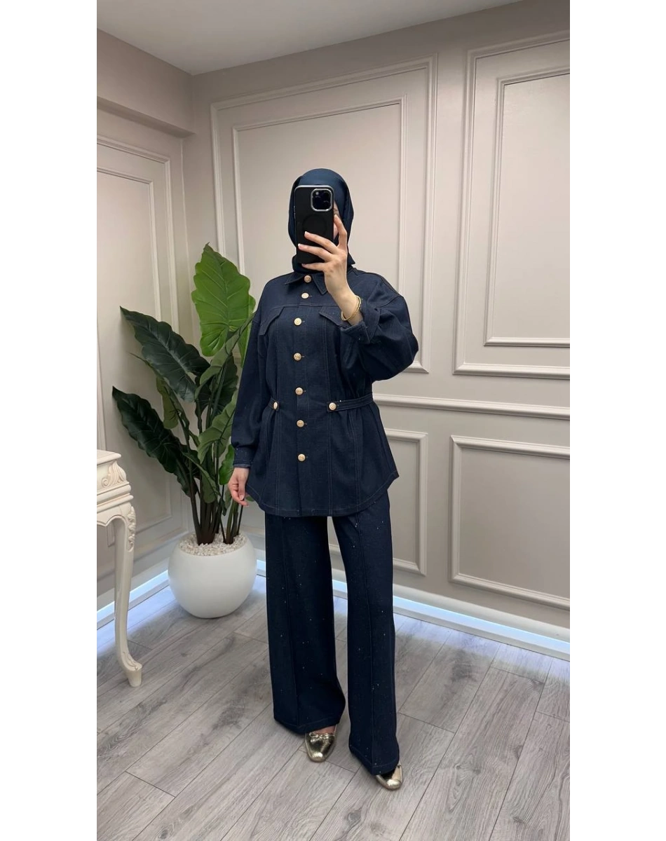 Ghisa 3610T9223 Lacivert Bel Detaylı Takım