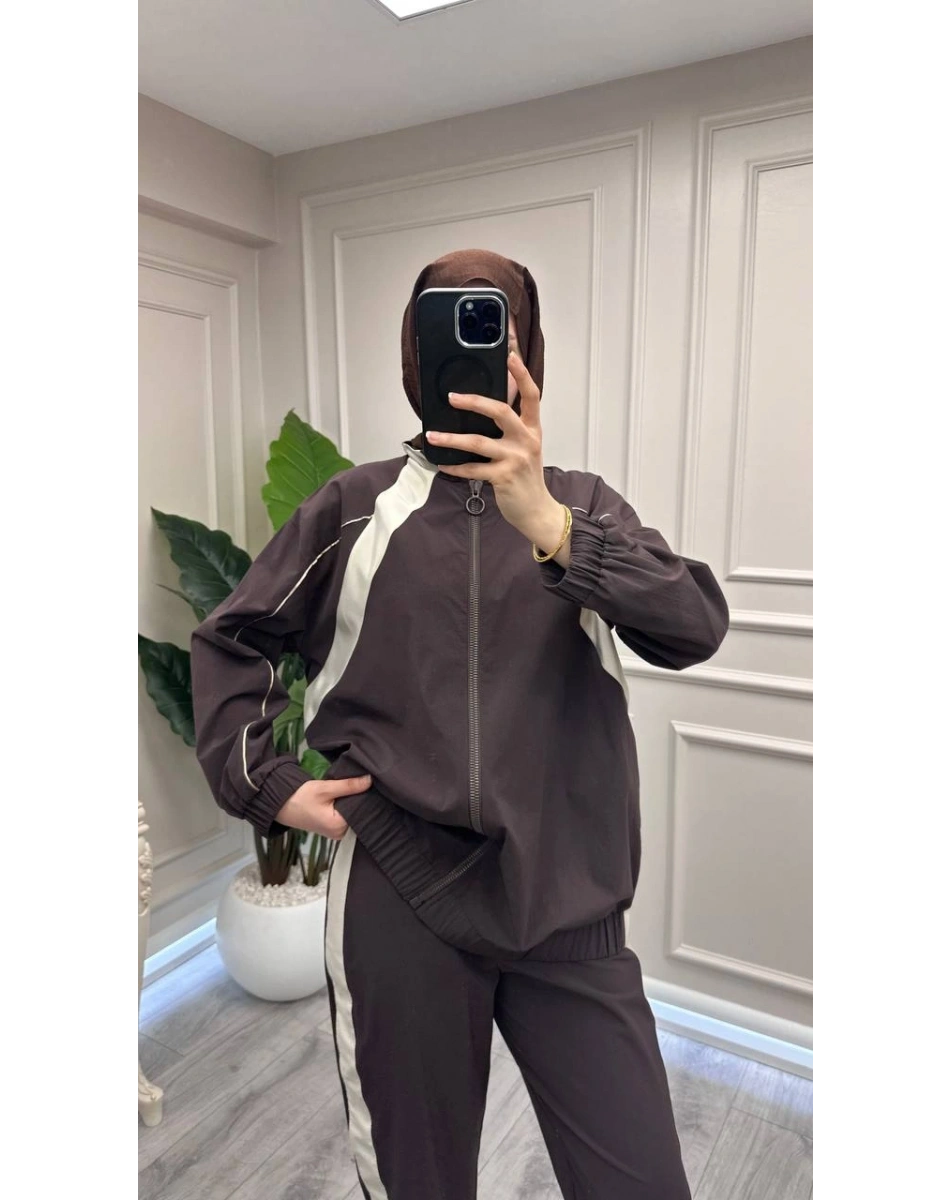 Ghisa 3610T9180 Kahve Şerit Detaylı Takım