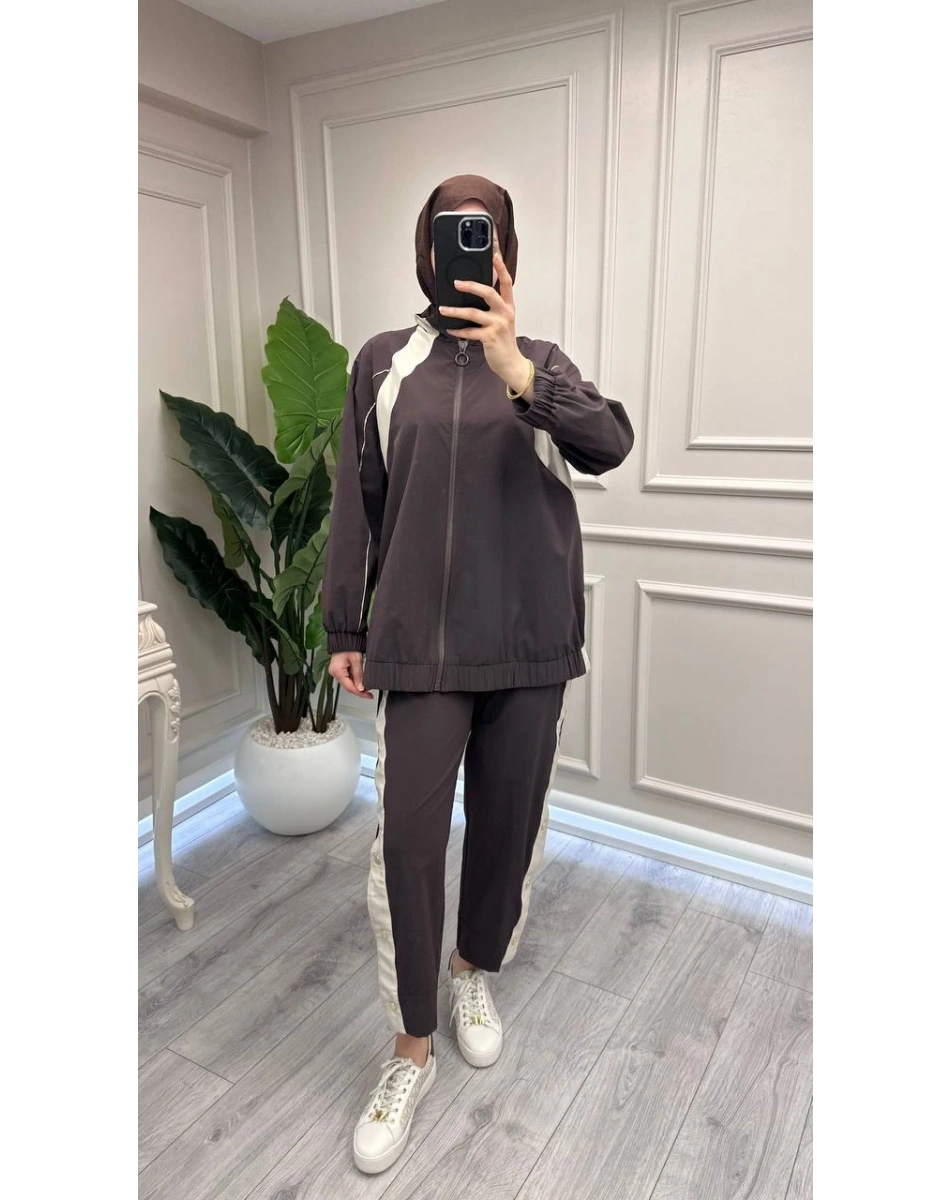 Ghisa 3610T9180 Kahve Şerit Detaylı Takım