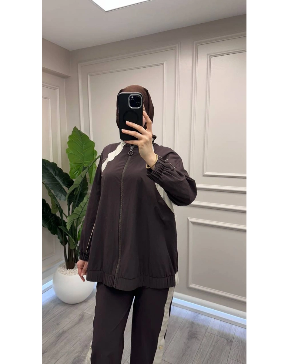 Ghisa 3610T9180 Kahve Şerit Detaylı Takım